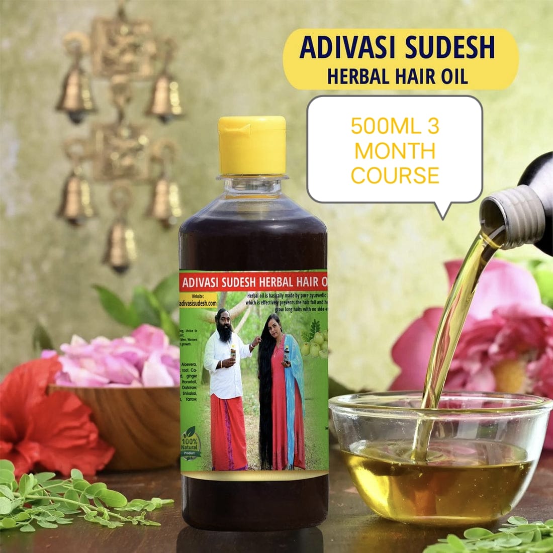 ADIVASI HAKKI PIKKI NEELAMBARI HERBAL HAIR OIL